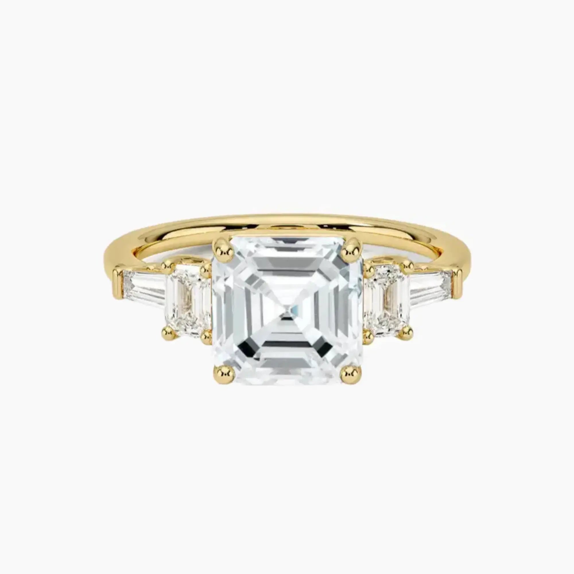 OBSER344 - Delphine Five Stone Asscher engagement ring setting view 7