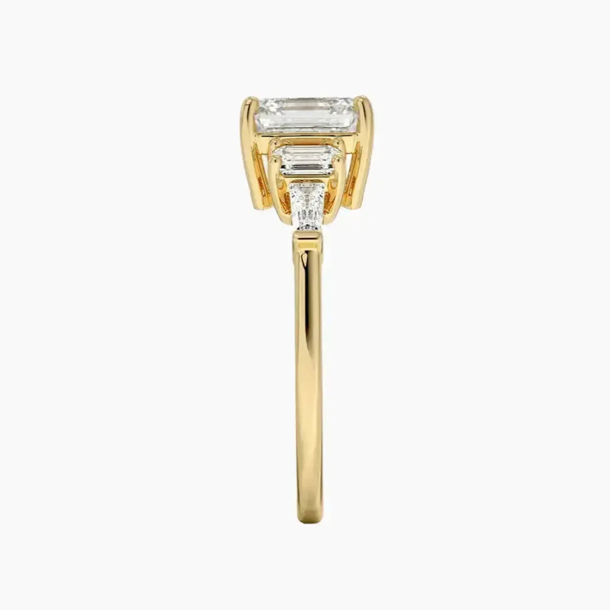 OBSER344 - Delphine Five Stone Asscher engagement ring setting view 9