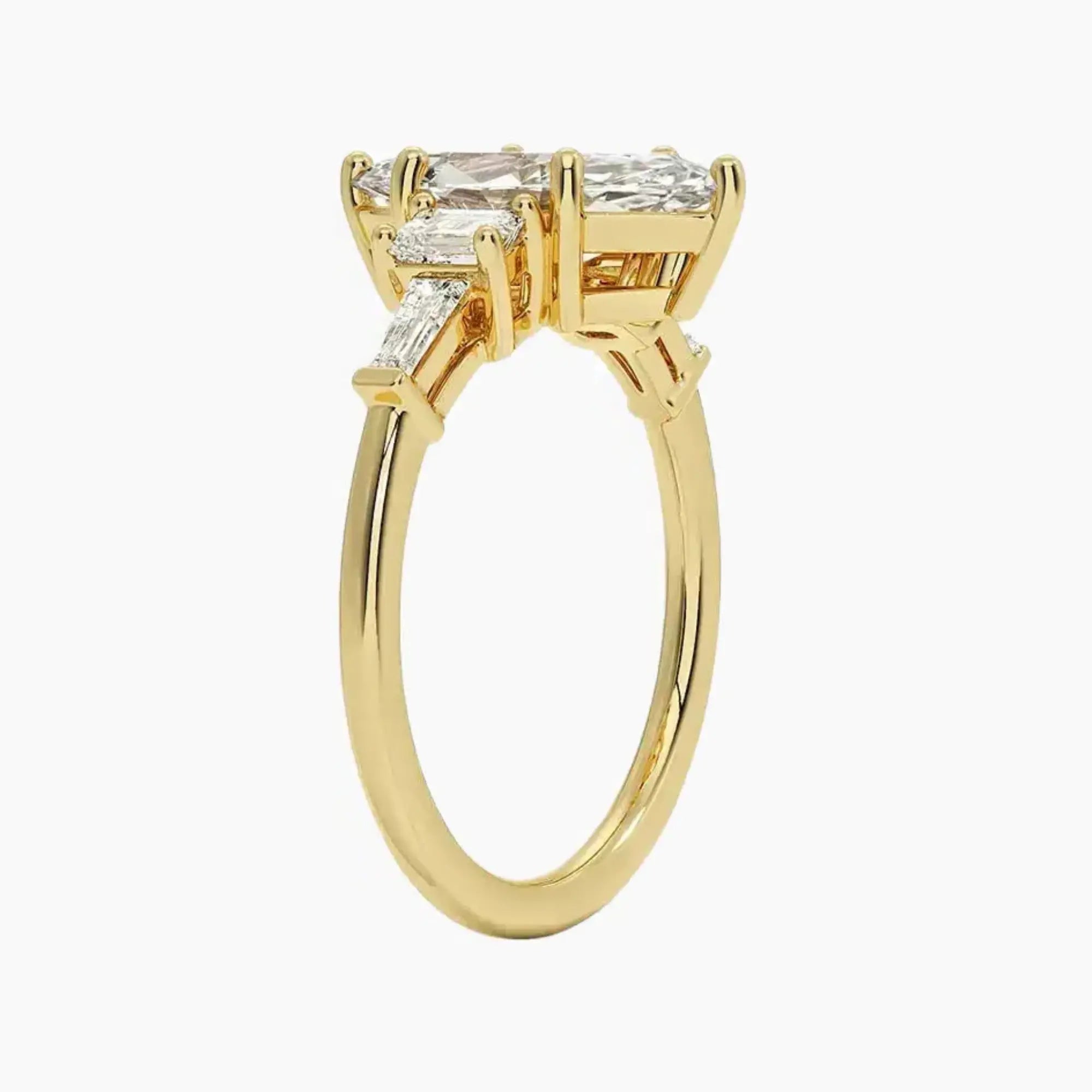 OBSER345 - Delphine Five Stone Marquise engagement ring setting view 8