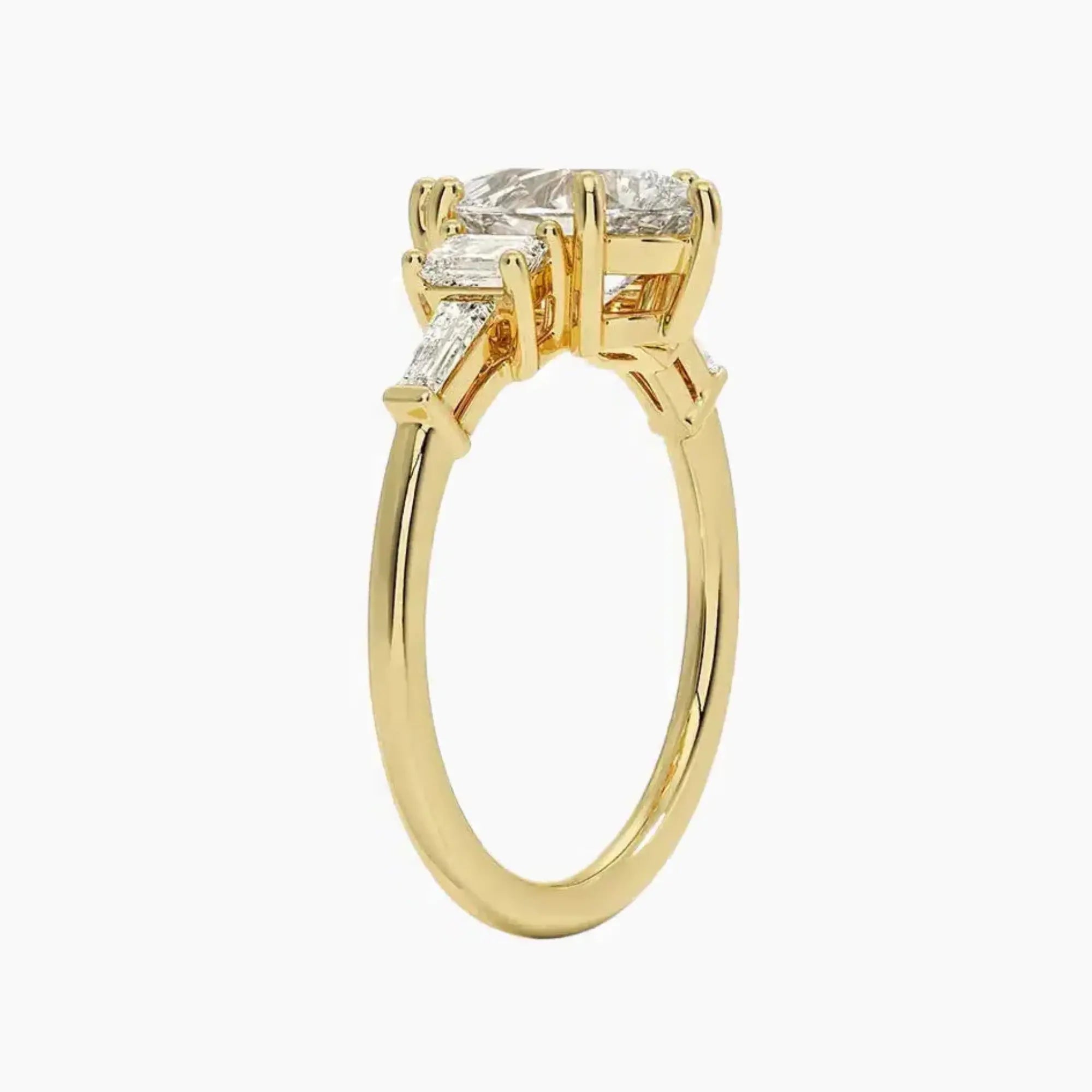 OBSER347 - Delphine Five Stone Pear engagement ring setting view 8