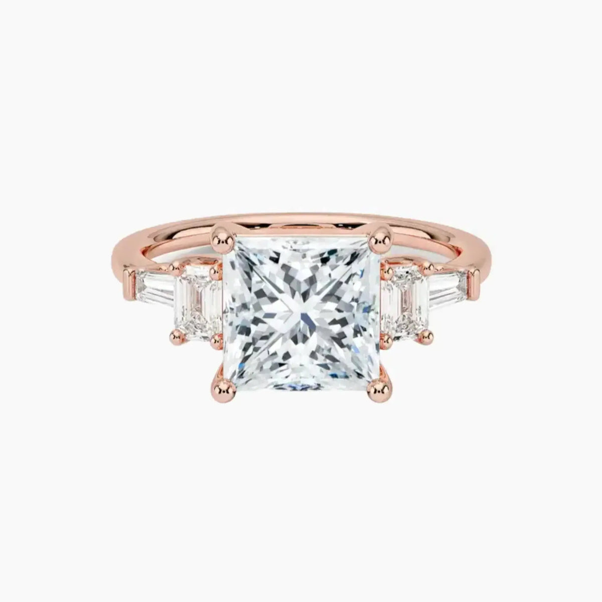 OBSER346 - Delphine Five Stone Princess engagement ring setting view 4