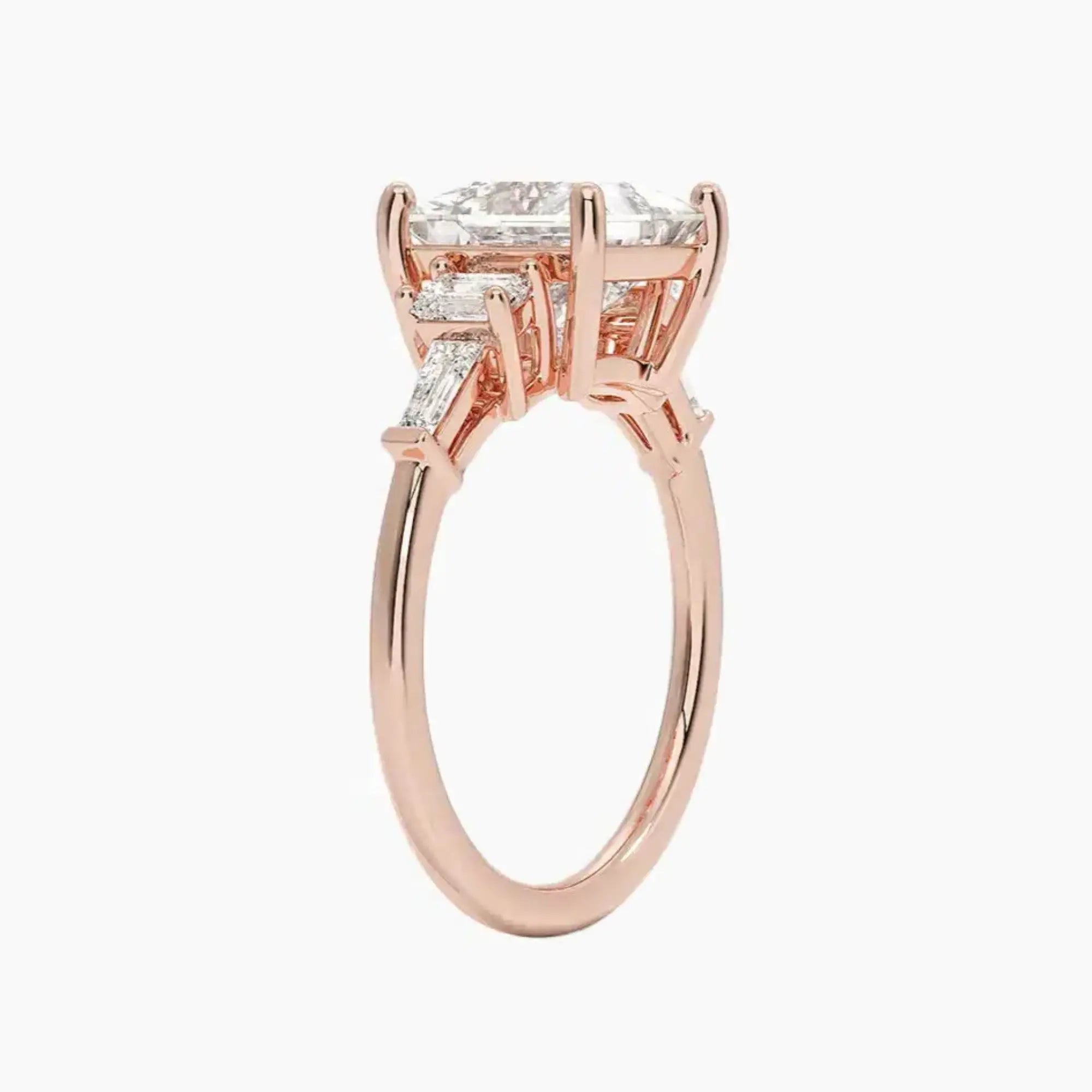 OBSER346 - Delphine Five Stone Princess engagement ring setting view 5