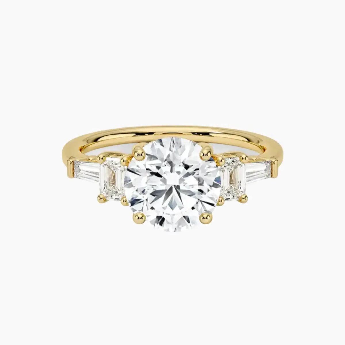 OBSER149 - Delphine Five Stone Round engagement ring setting view 7