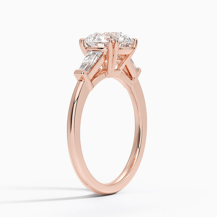 Symphony Double Prong Three Stone Diamond Engagement Ring  [Setting Only] - EC122