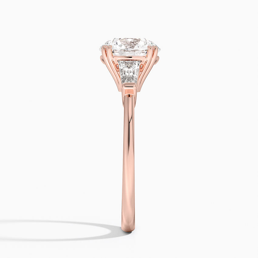 Symphony Double Prong Three Stone Diamond Engagement Ring  [Setting Only] - EC122