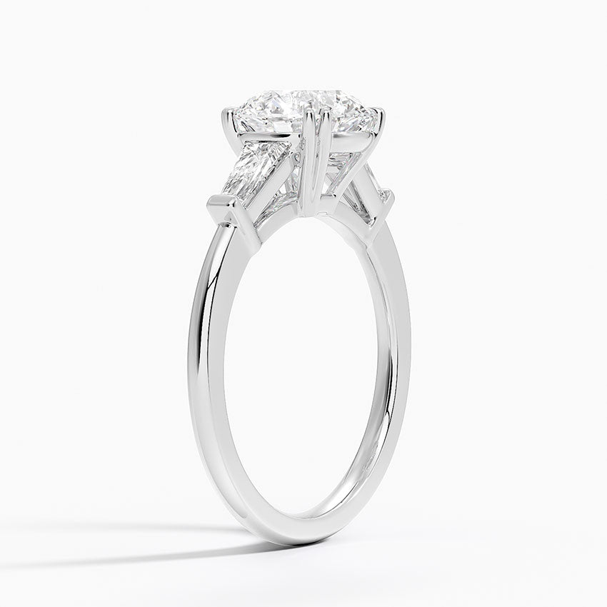 Symphony Double Prong Three Stone Diamond Engagement Ring  [Setting Only] - EC122