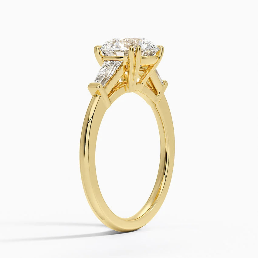 Symphony Double Prong Three Stone Diamond Engagement Ring  [Setting Only] - EC122
