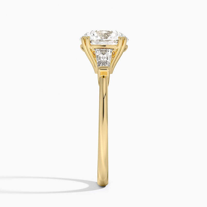 Symphony Double Prong Three Stone Diamond Engagement Ring  [Setting Only] - EC122