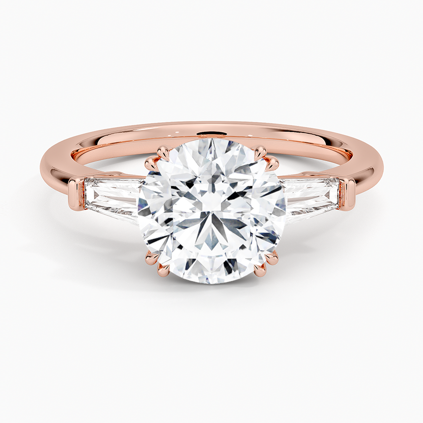 Symphony Double Prong Three Stone Diamond Engagement Ring  [Setting Only] - EC122