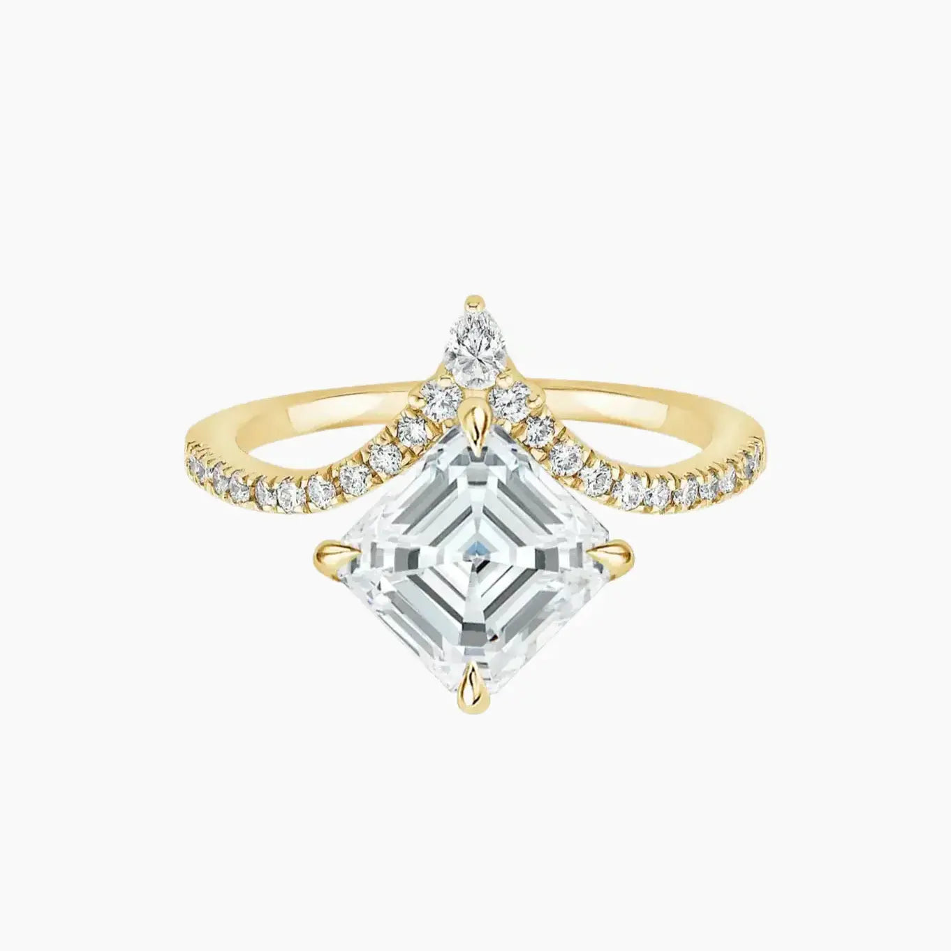 OBSER365 - Esme Solitaire Asscher engagement ring setting view 5