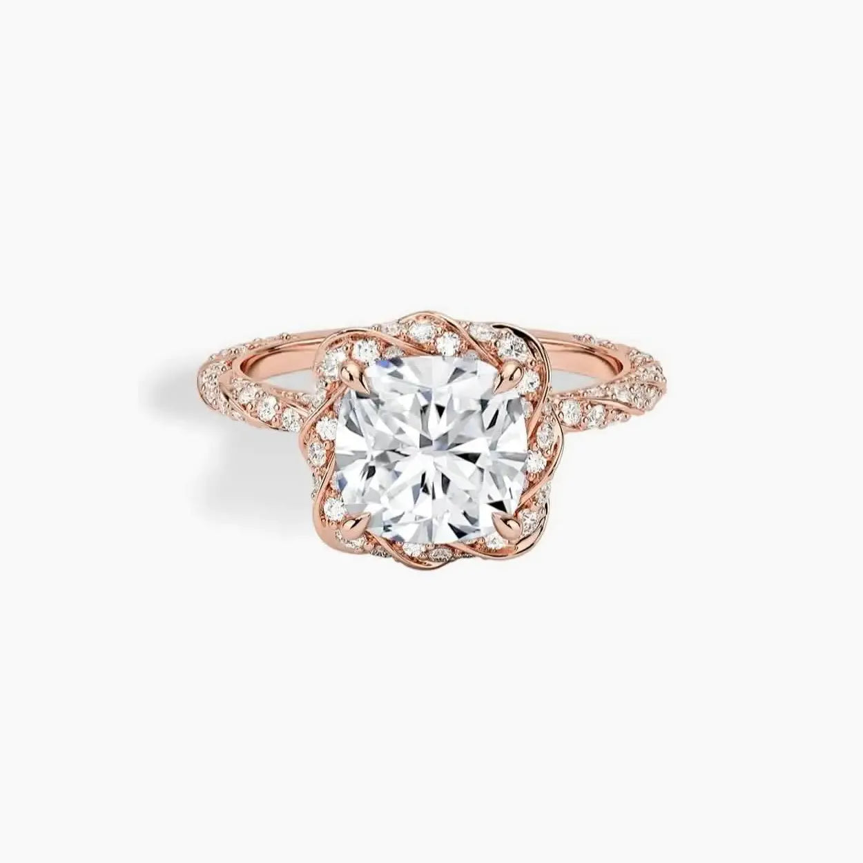 OBSER423 - Eliana Halo Cushion engagement ring setting view 4
