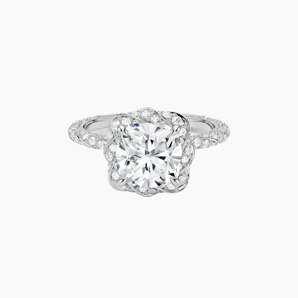 OBSER423 - Eliana Halo Cushion engagement ring setting view 1