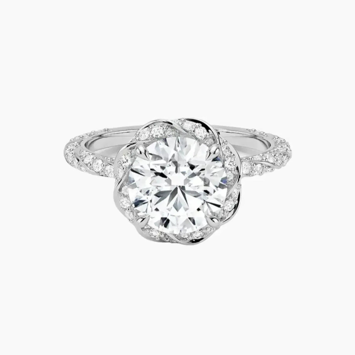OBSER425 - Eliana Halo Round engagement ring setting view 1