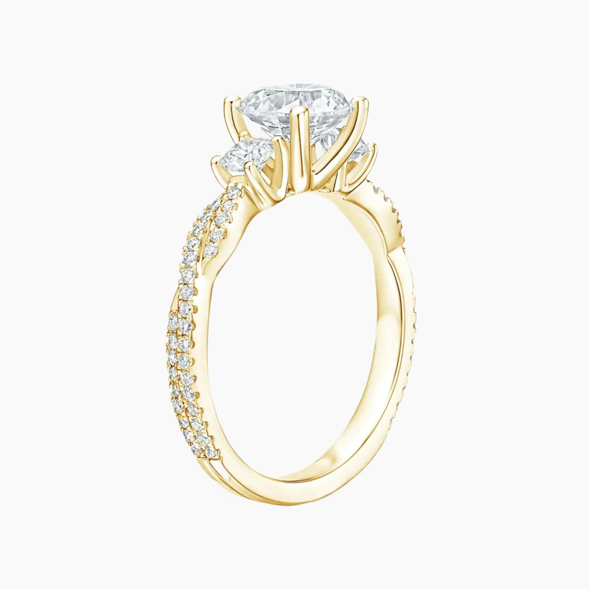 OBSER612 - Calista Adorned Three Stone Oval Twisted engagement ring setting view 6