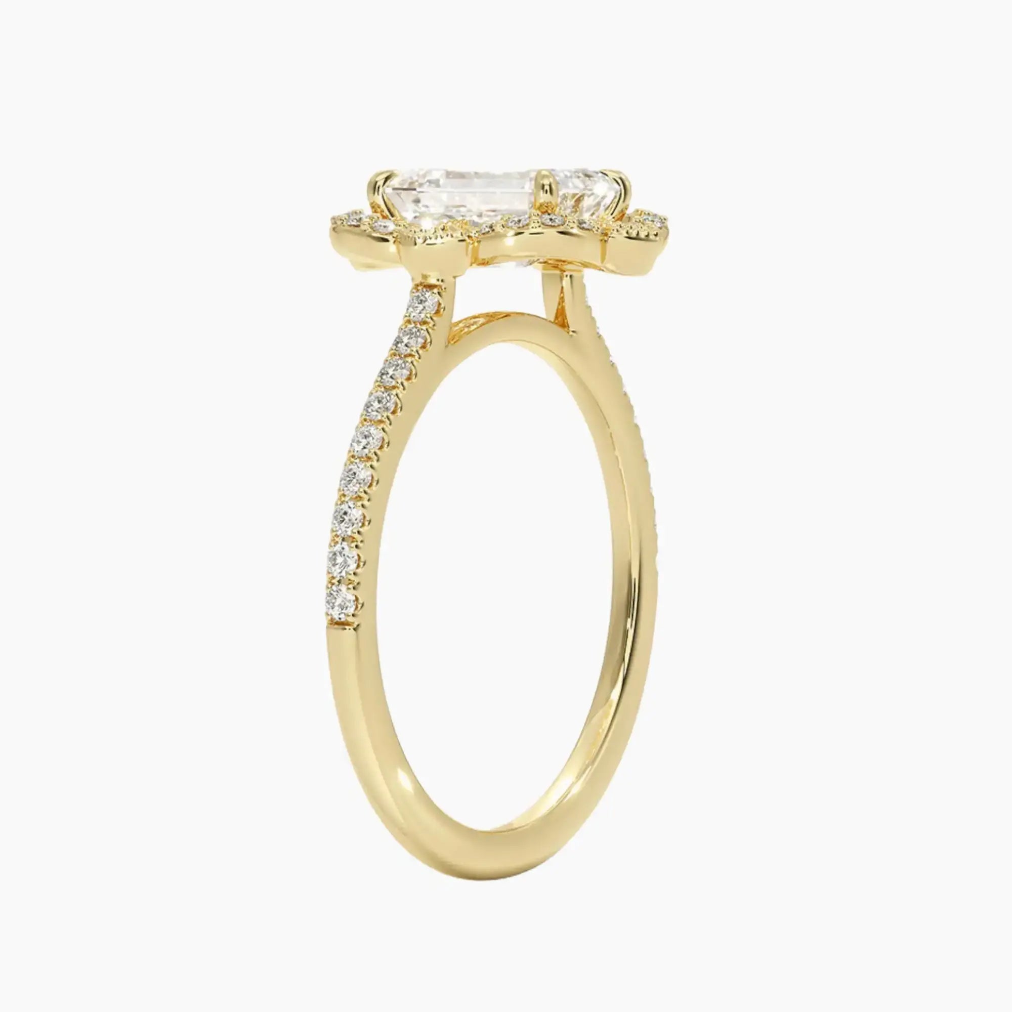 OBSER480 - Ravenna Halo Emerald engagement ring setting view 8