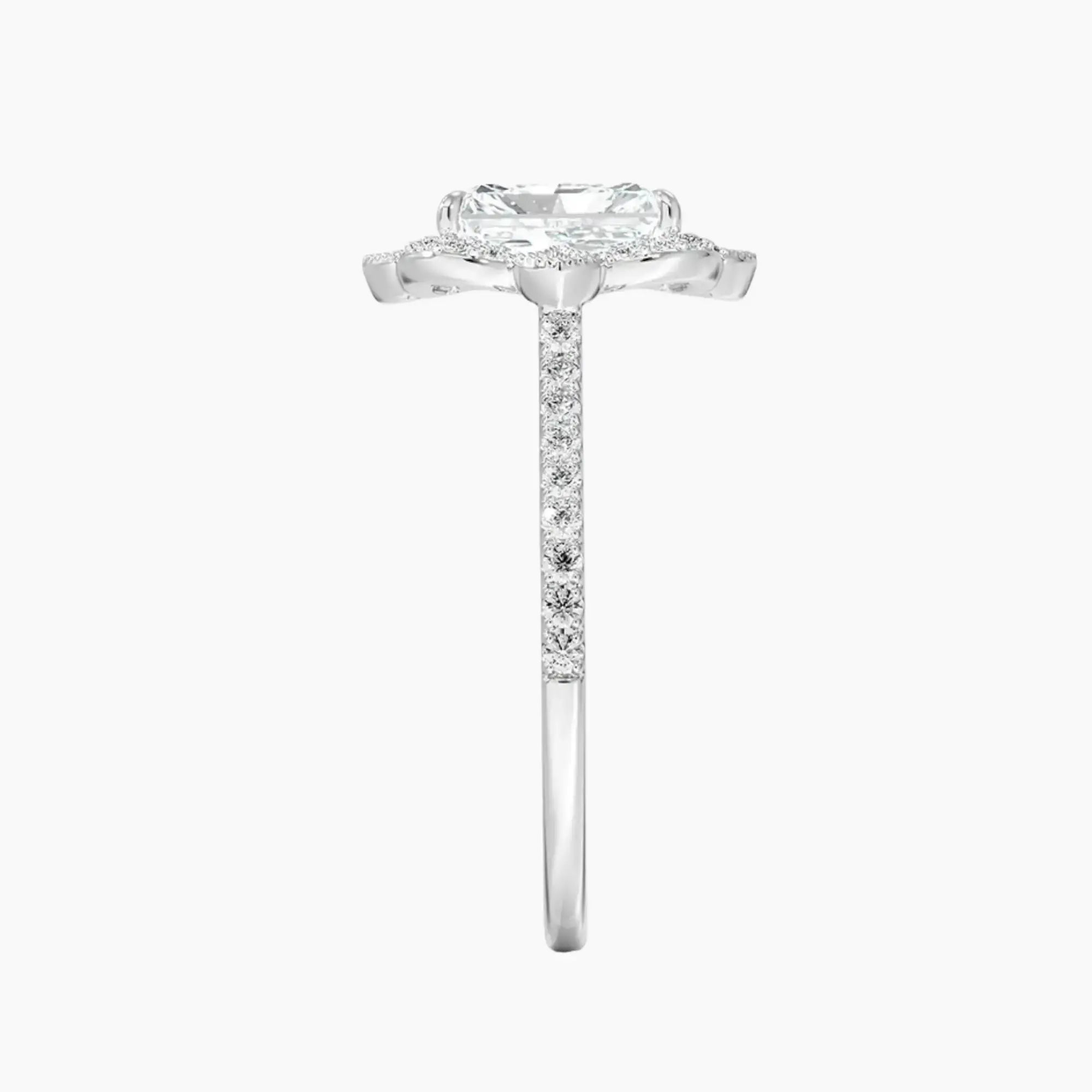 OBSER166 - Ravenna Halo Radiant engagement ring setting view 3