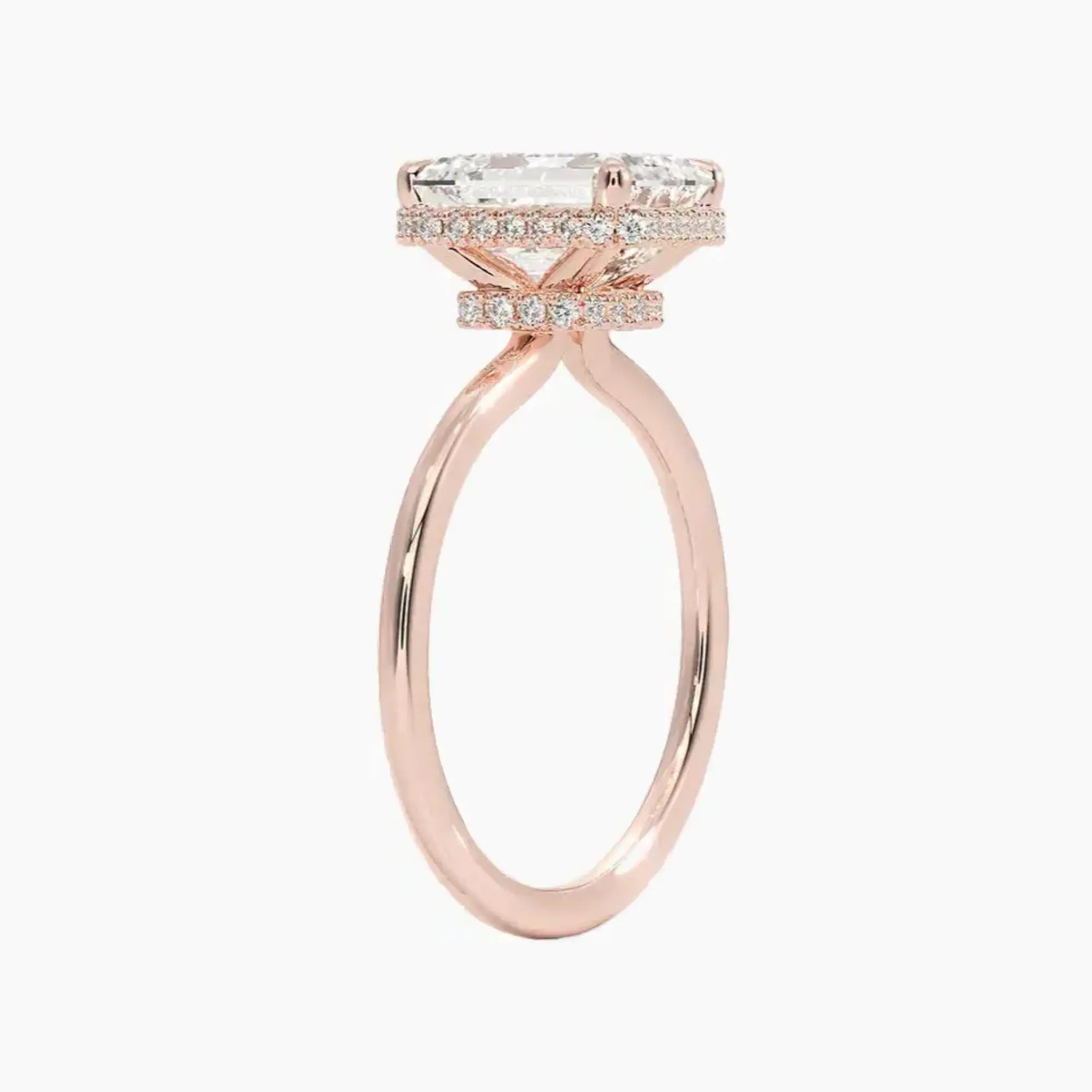 OBSER495 - Mirabel Halo Emerald engagement ring setting view 5