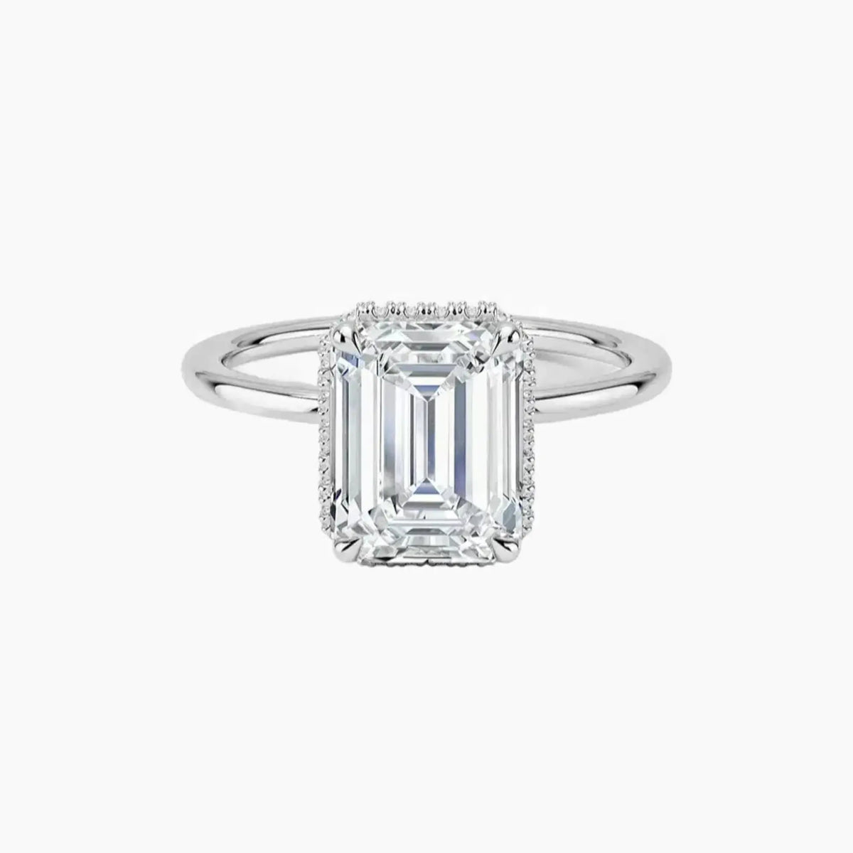 OBSER495 - Mirabel Halo Emerald engagement ring setting view 1