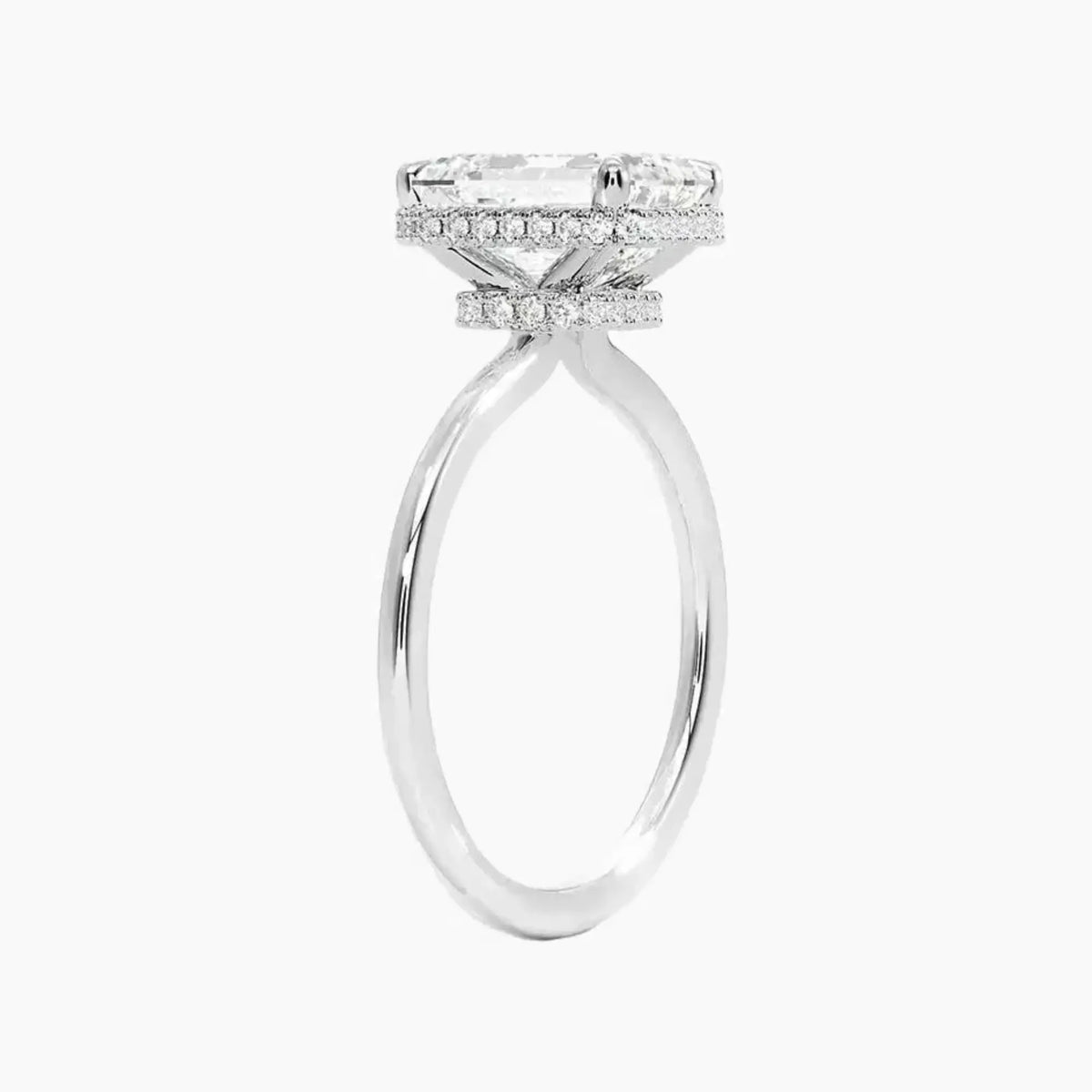 OBSER495 - Mirabel Halo Emerald engagement ring setting view 2