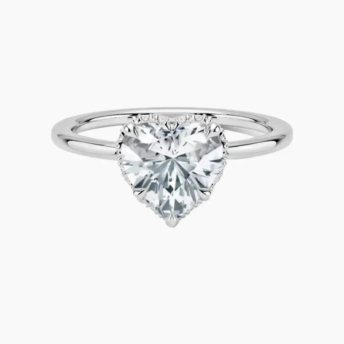 OBSER492 - Mirabel Halo Heart engagement ring setting view 1
