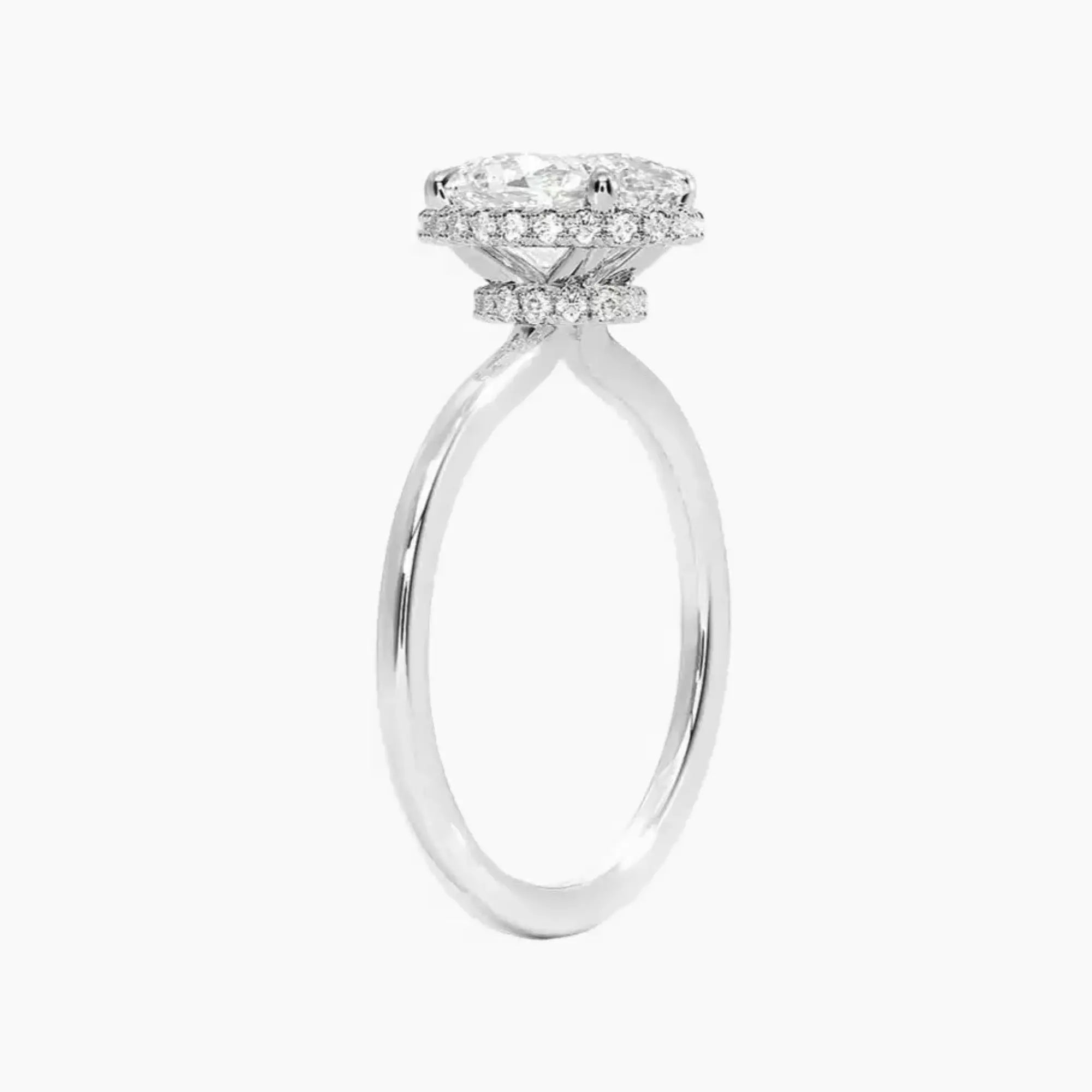 OBSER499 - Mirabel Halo Oval engagement ring setting view 2