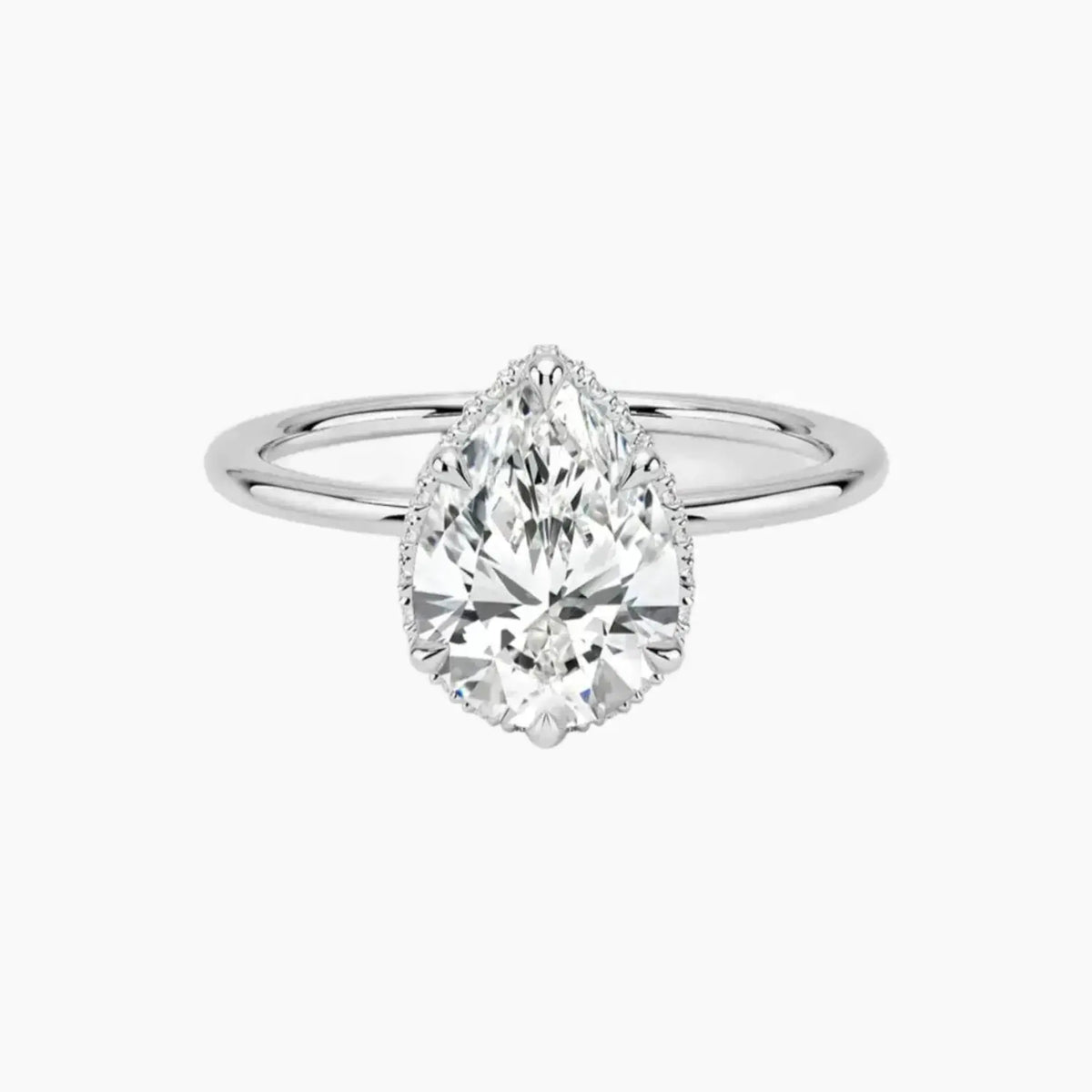 OBSER497 - Mirabel Halo Pear engagement ring setting view 1