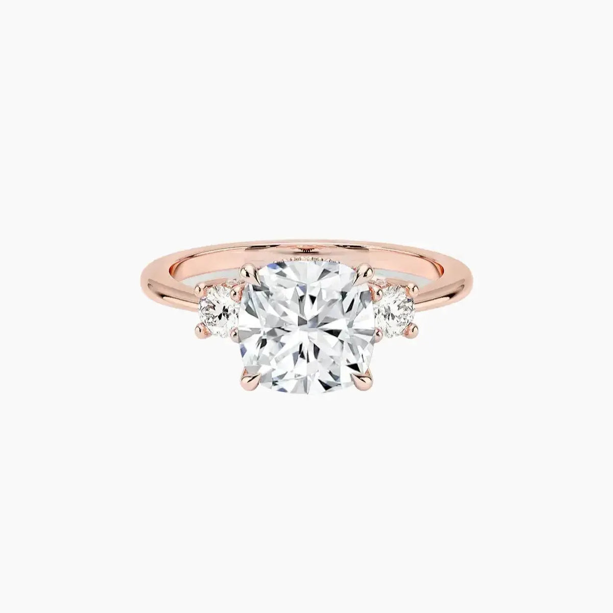 OBSER593 - Seraphina Hidden Halo Three Stone Cushion engagement ring setting view 3