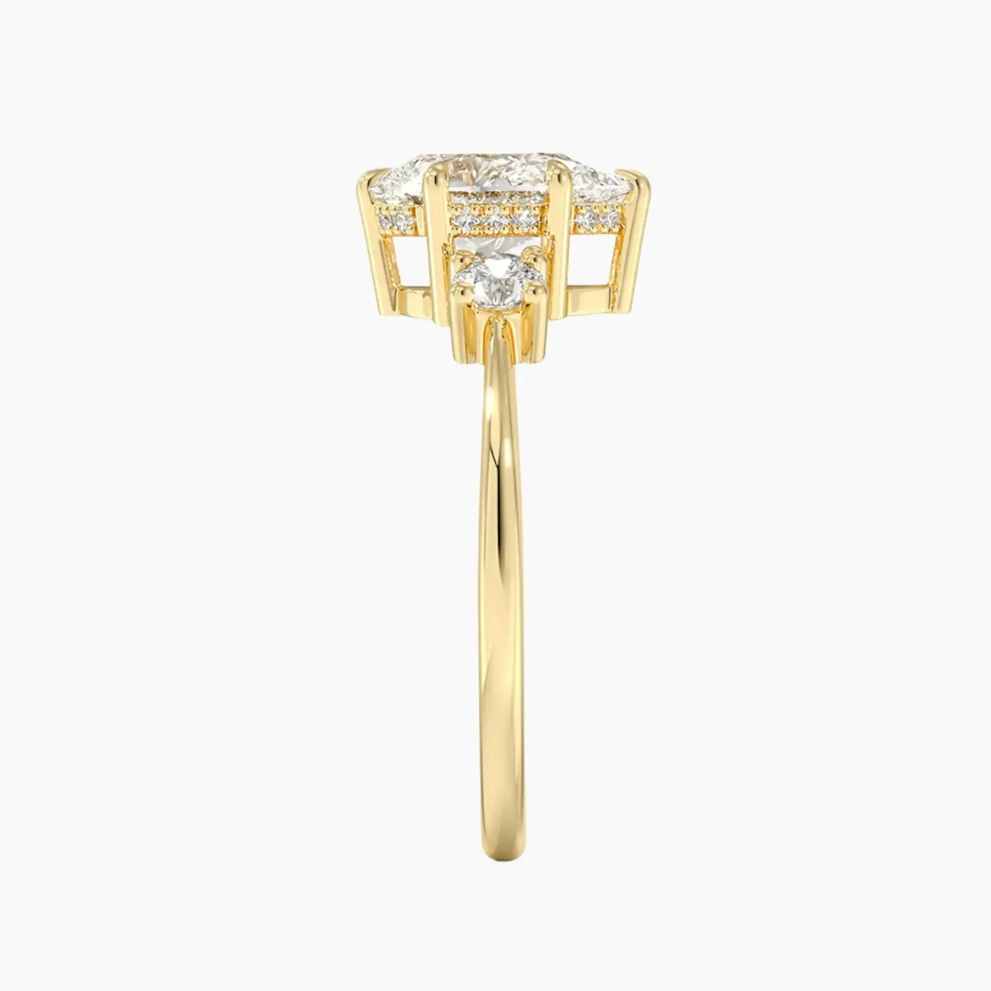 OBSER592 - Seraphina Hidden Halo Three Stone Pear engagement ring setting view 9