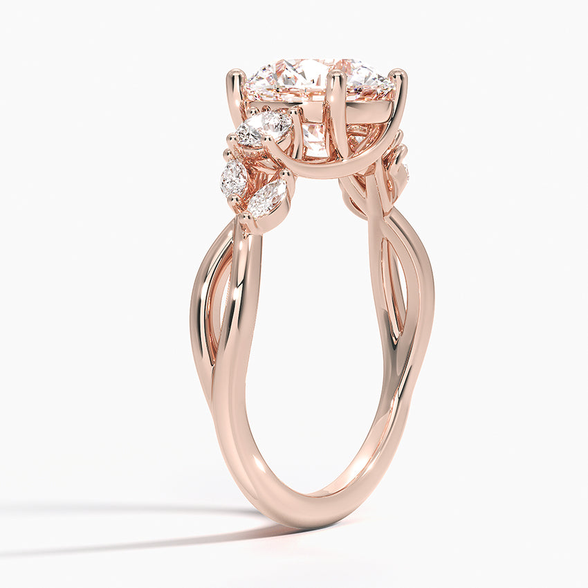Willow Three Stone Diamond Engagement Ring  [Setting Only] - EC121