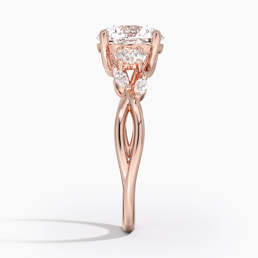 Willow Three Stone Diamond Engagement Ring  [Setting Only] - EC121
