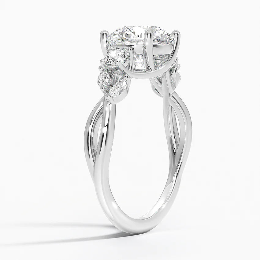 Willow Three Stone Diamond Engagement Ring  [Setting Only] - EC121