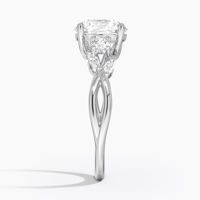 Willow Three Stone Diamond Engagement Ring  [Setting Only] - EC121