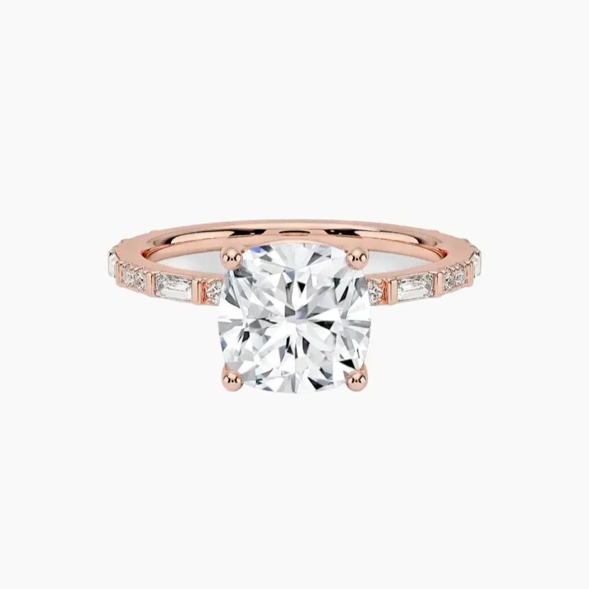 OBSER296 - Evelina Solitaire Cushion engagement ring setting view 4