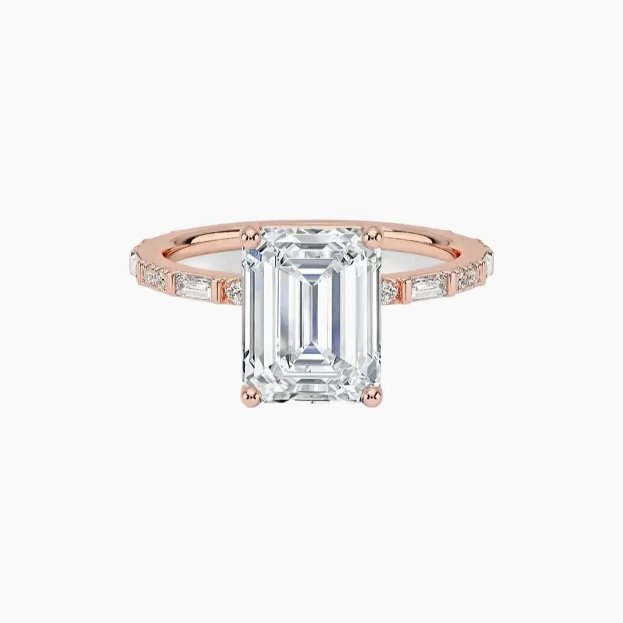 OBSER294 - Evelina Solitaire Emerald engagement ring setting view 4
