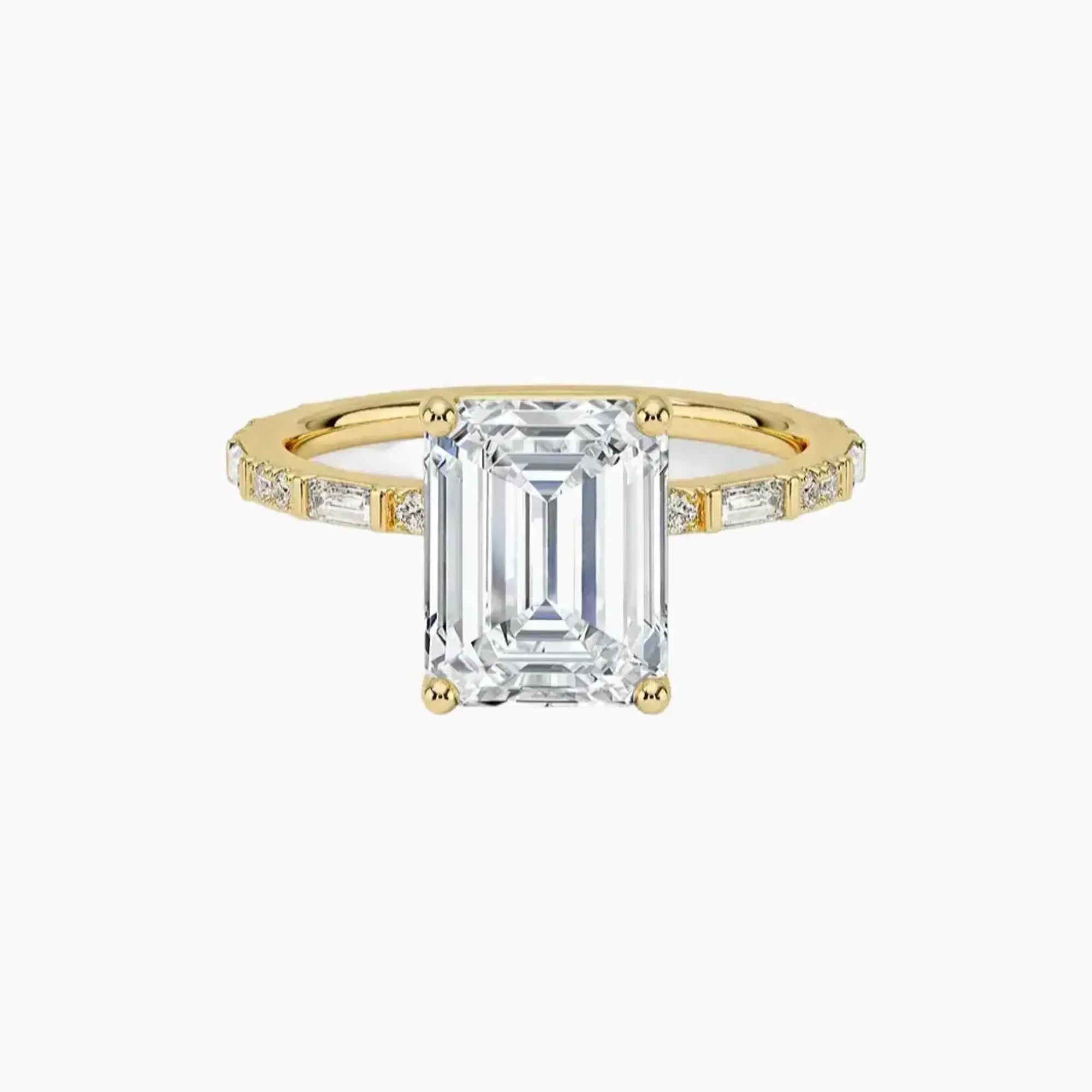 OBSER294 - Evelina Solitaire Emerald engagement ring setting view 7