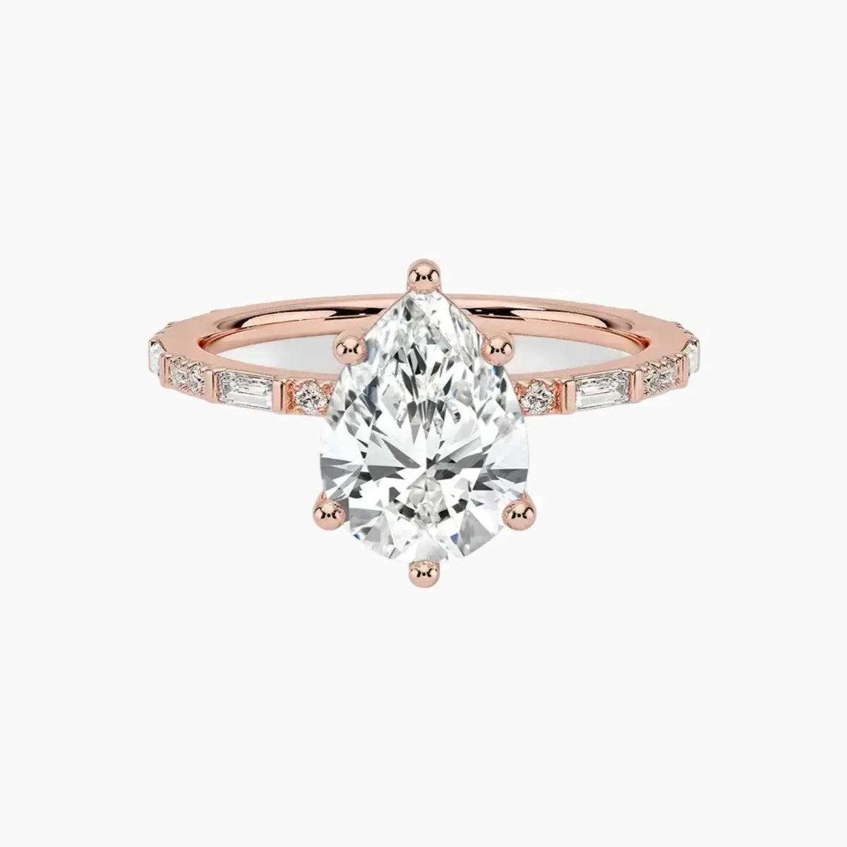OBSER146 - Evelina Solitaire Pear engagement ring setting view 4