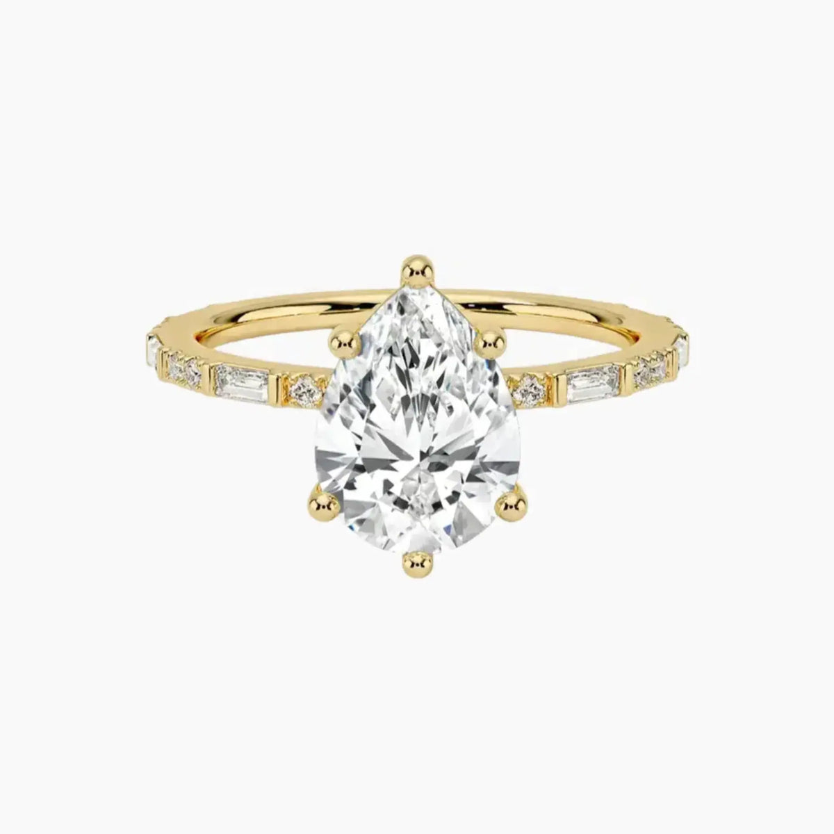 OBSER146 - Evelina Solitaire Pear engagement ring setting view 7