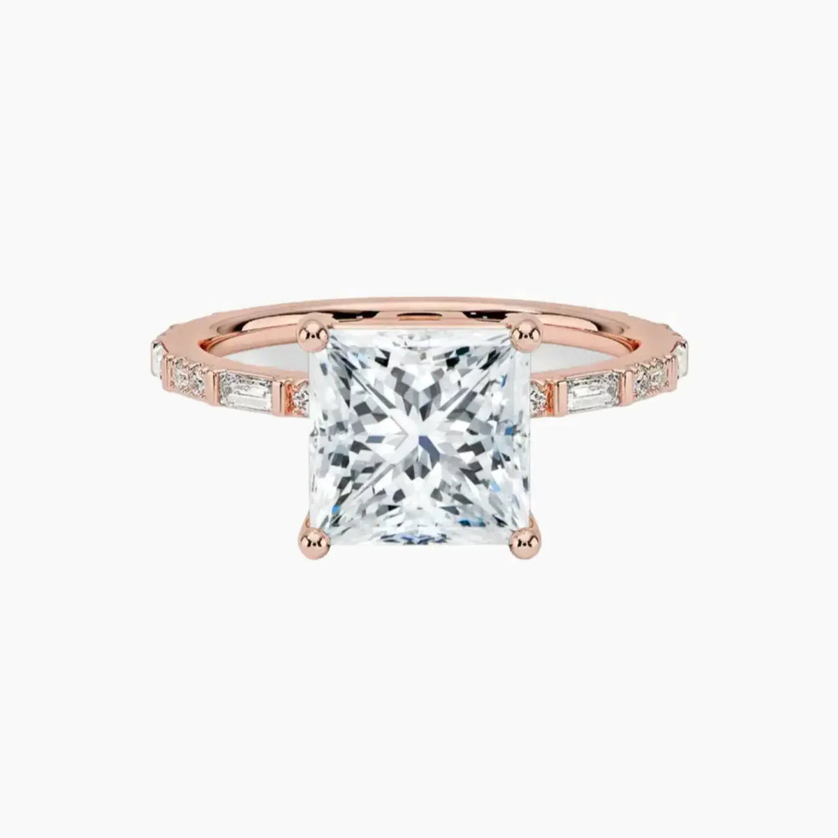 OBSER295 - Evelina Solitaire Princess engagement ring setting view 4