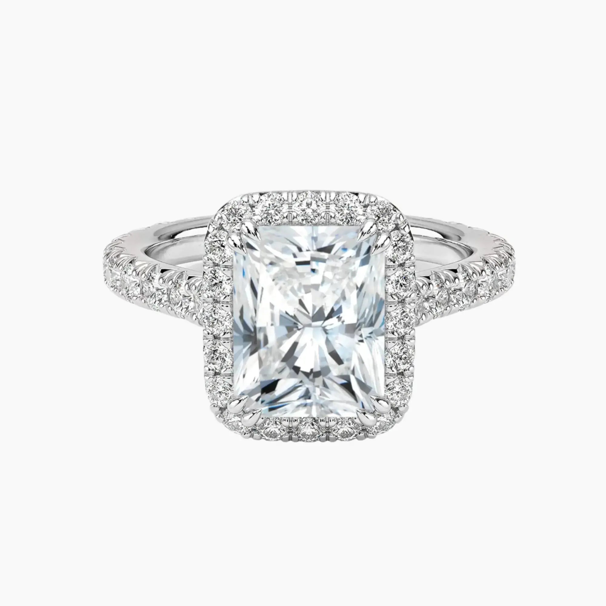 OBSER174 - Ophelia Halo Radiant engagement ring setting view 1