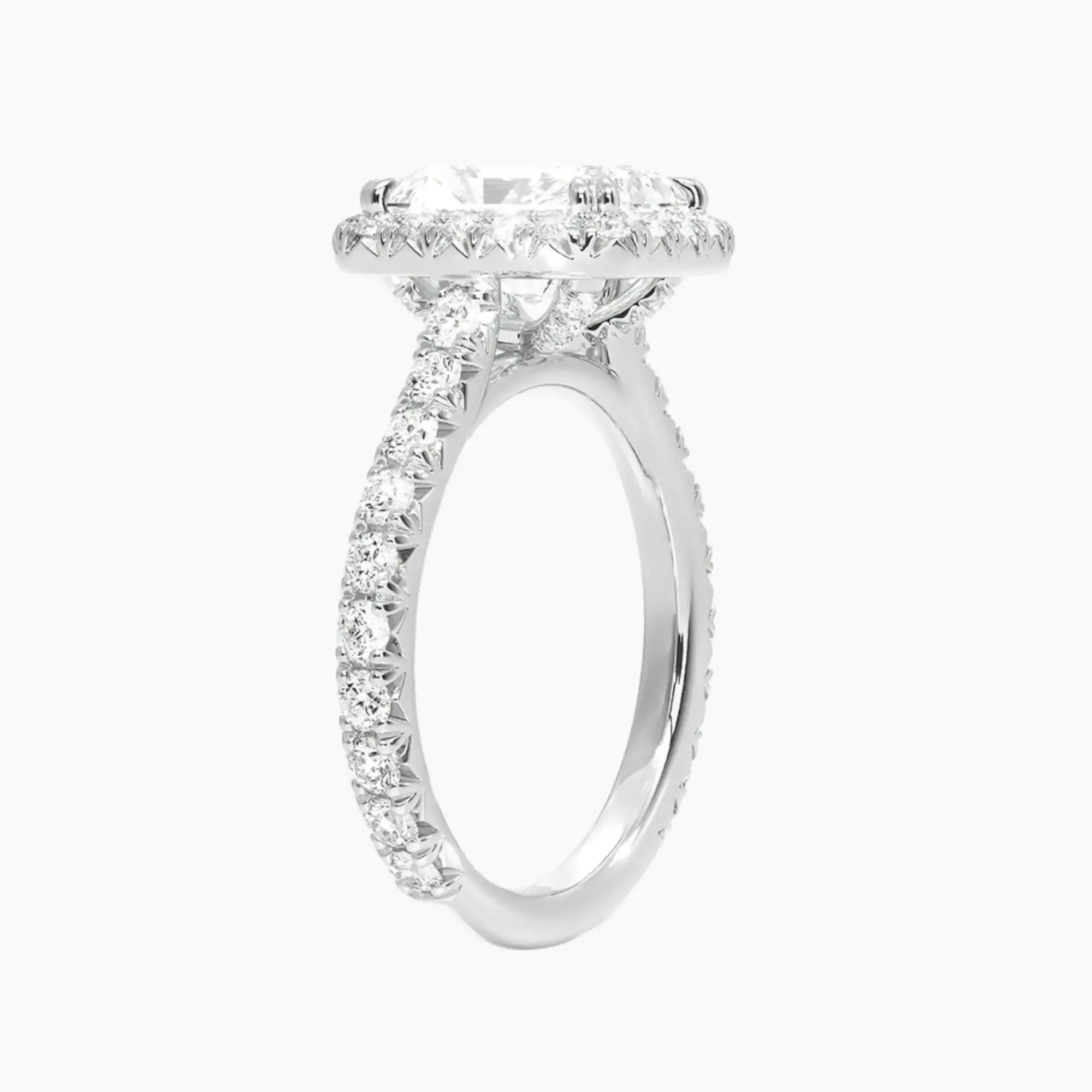 OBSER174 - Ophelia Halo Radiant engagement ring setting view 2