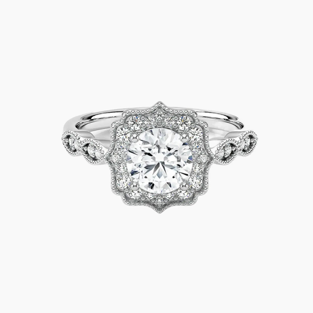OBSER226 - Talitha Halo Round engagement ring setting view 1