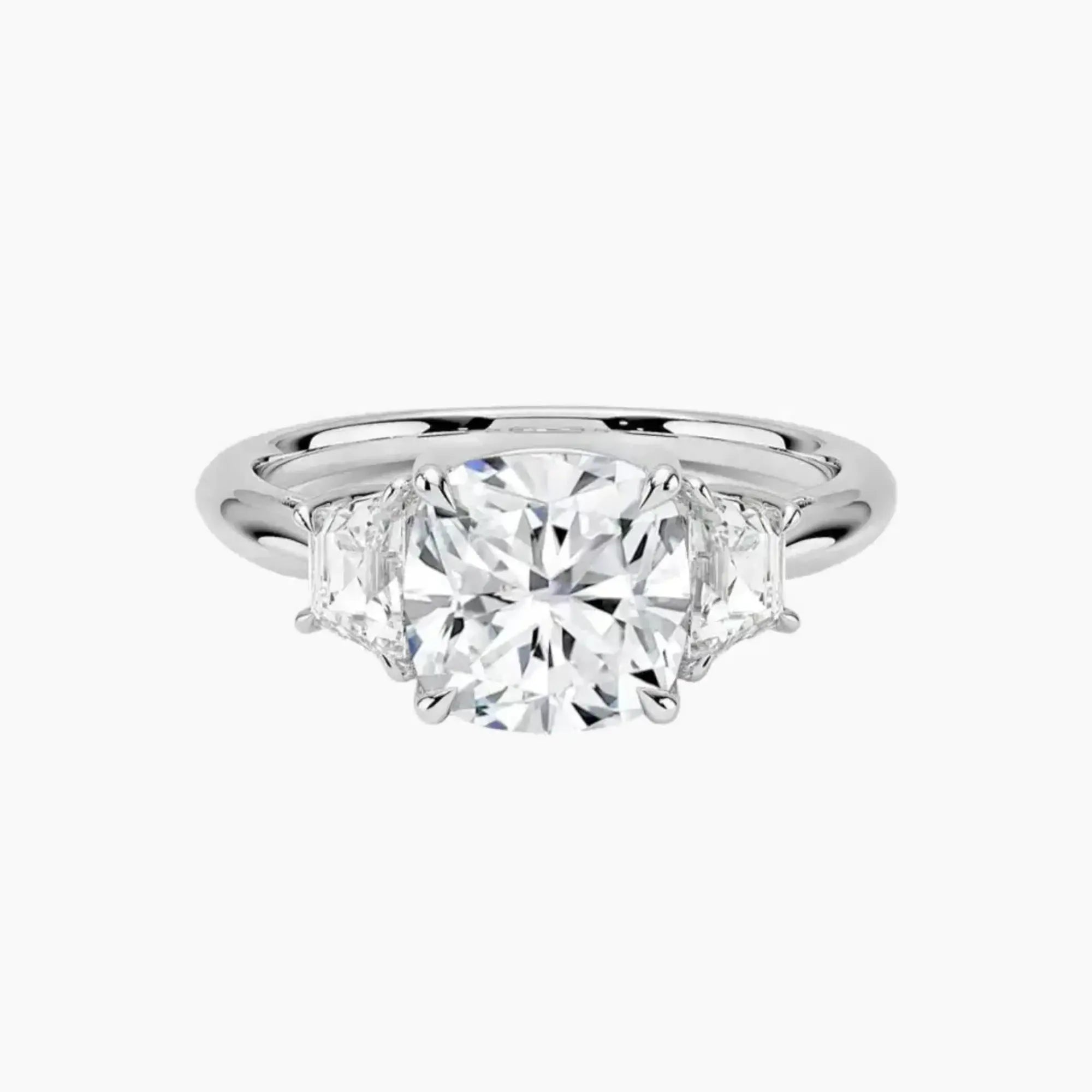 OBSER577 - Oriana Three Stone Cushion engagement ring setting view 1