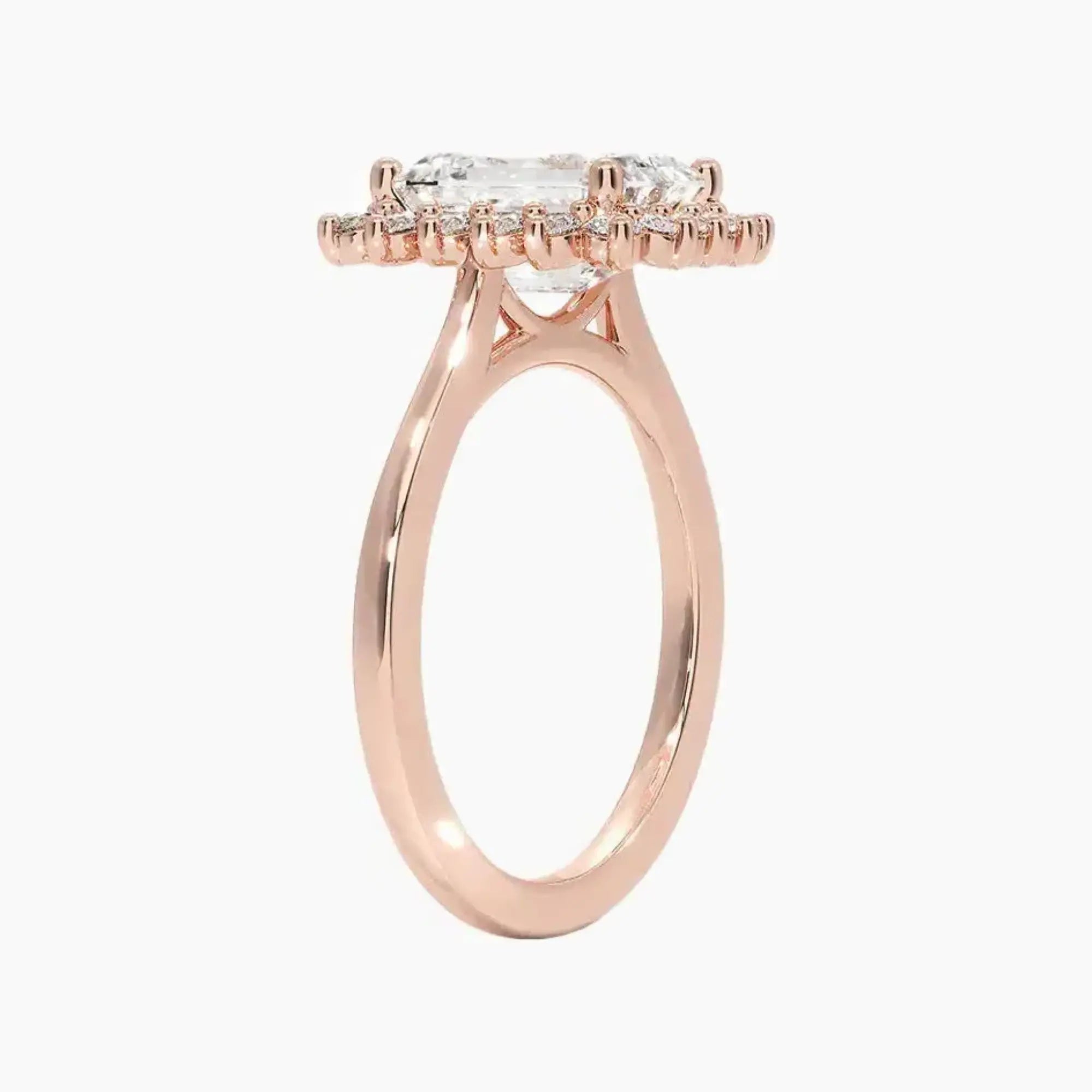 OBSER165 - Soraya Halo Emerald engagement ring setting view 5