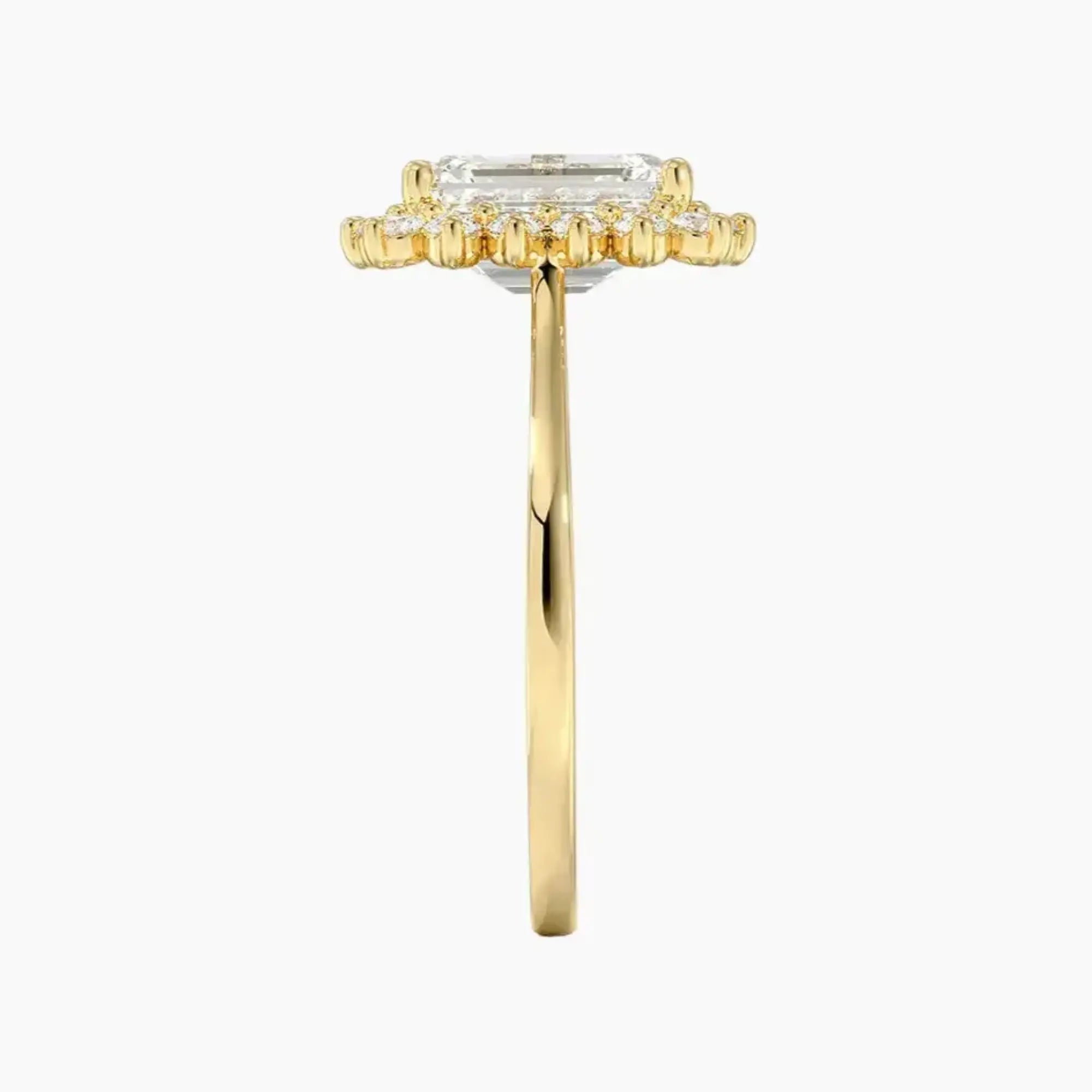 OBSER165 - Soraya Halo Emerald engagement ring setting view 9