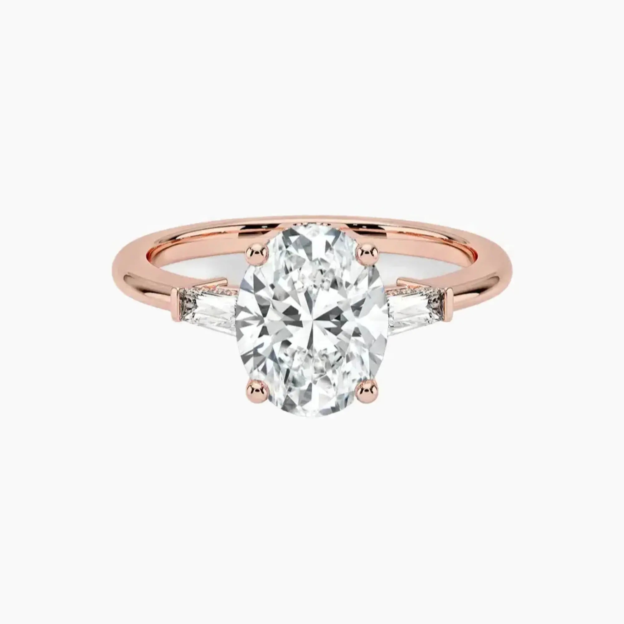 OBSER665 - Nyx Hidden Halo Three Stone Oval engagement ring setting view 4