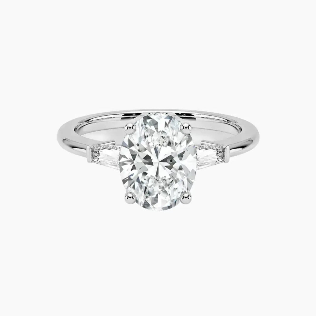 OBSER665 - Nyx Hidden Halo Three Stone Oval engagement ring setting view 1