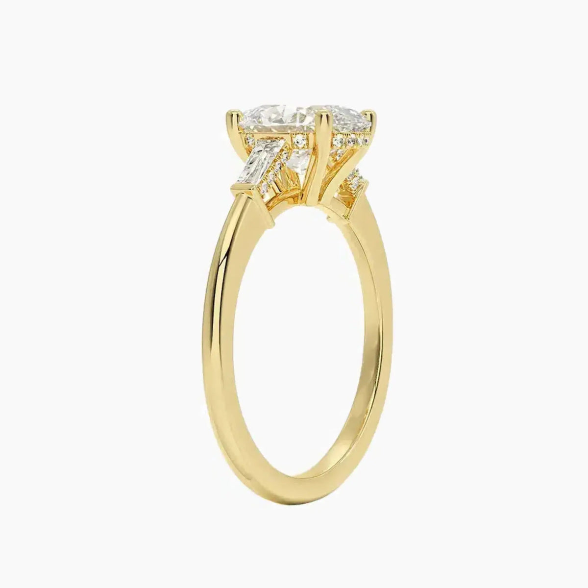 OBSER665 - Nyx Hidden Halo Three Stone Oval engagement ring setting view 8