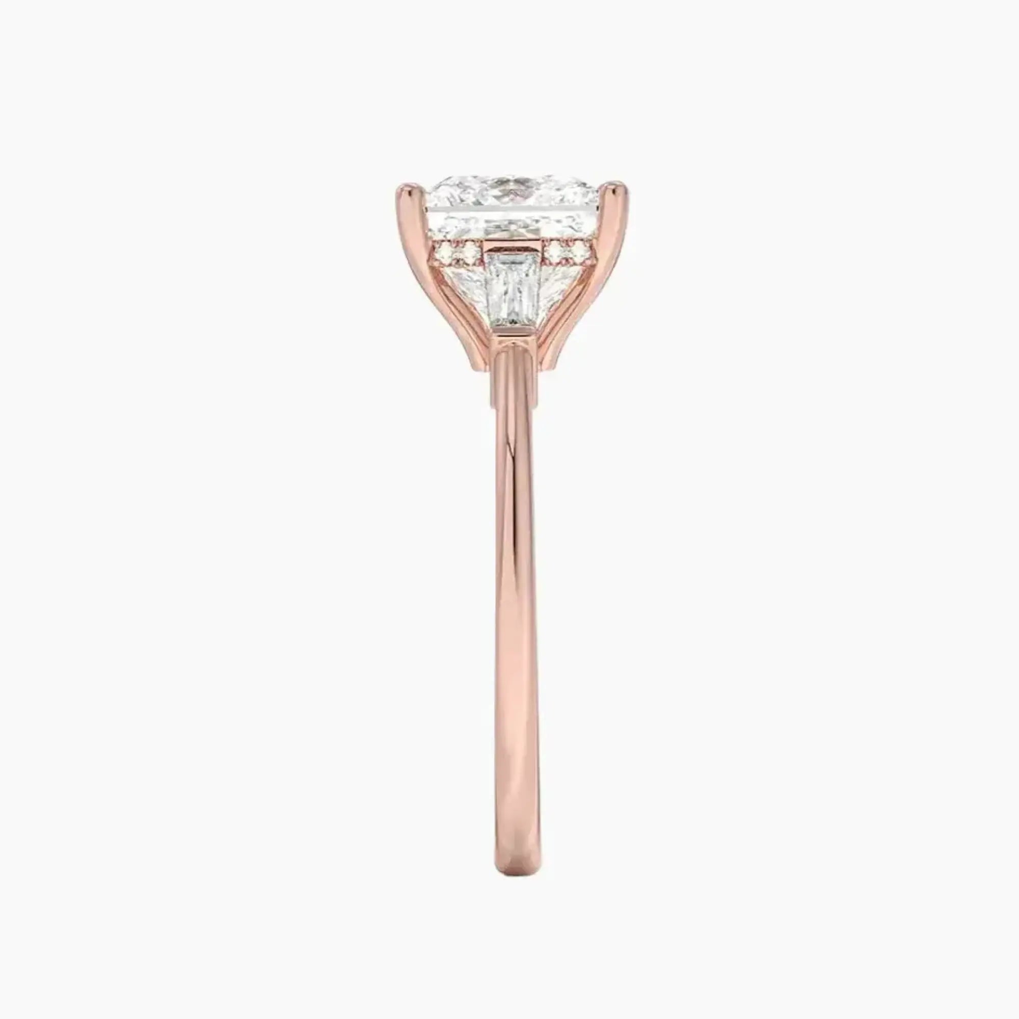 OBSER663 - Nyx Hidden Halo Three Stone Princess engagement ring setting view 6