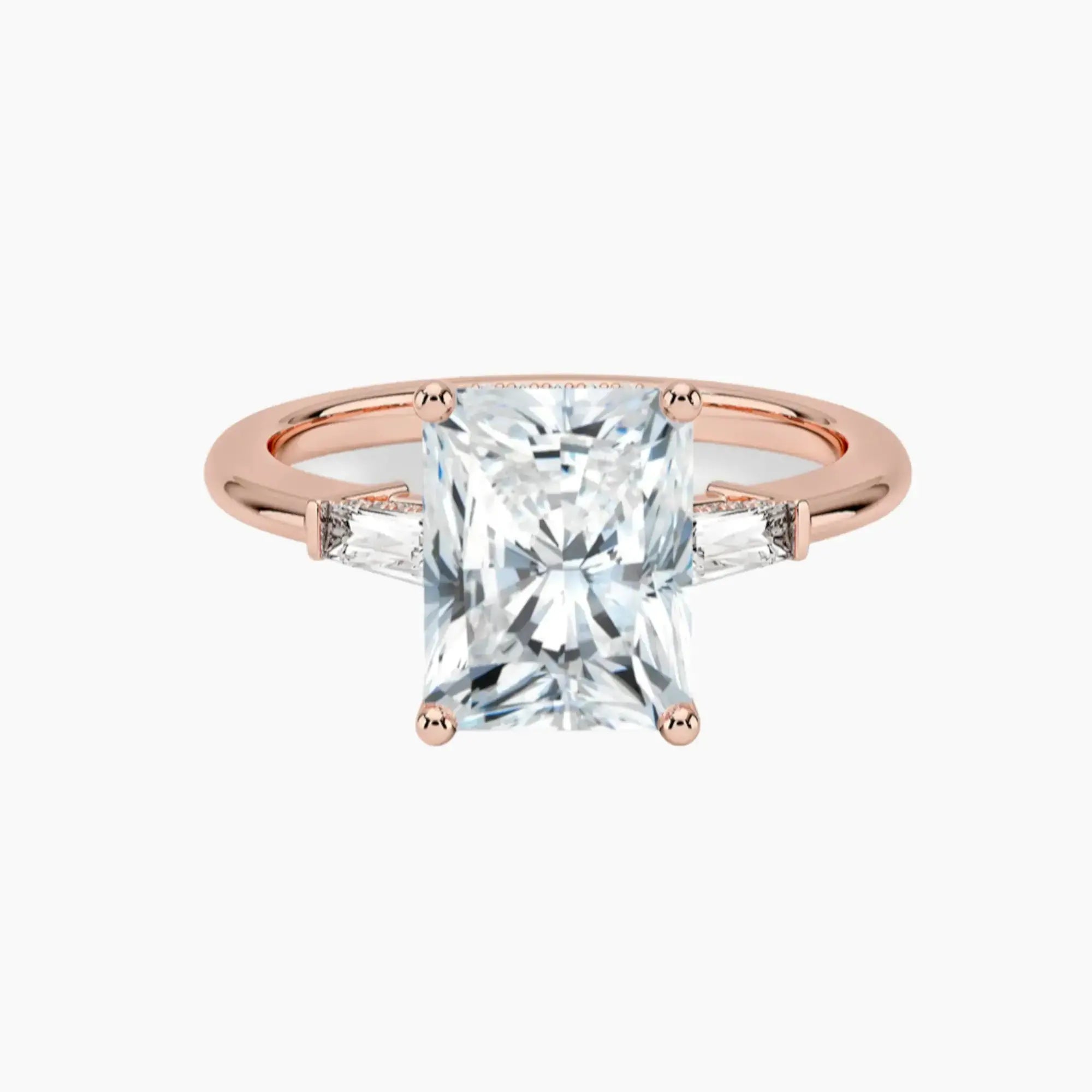 OBSER660 - Nyx Hidden Halo Three Stone Radiant engagement ring setting view 4