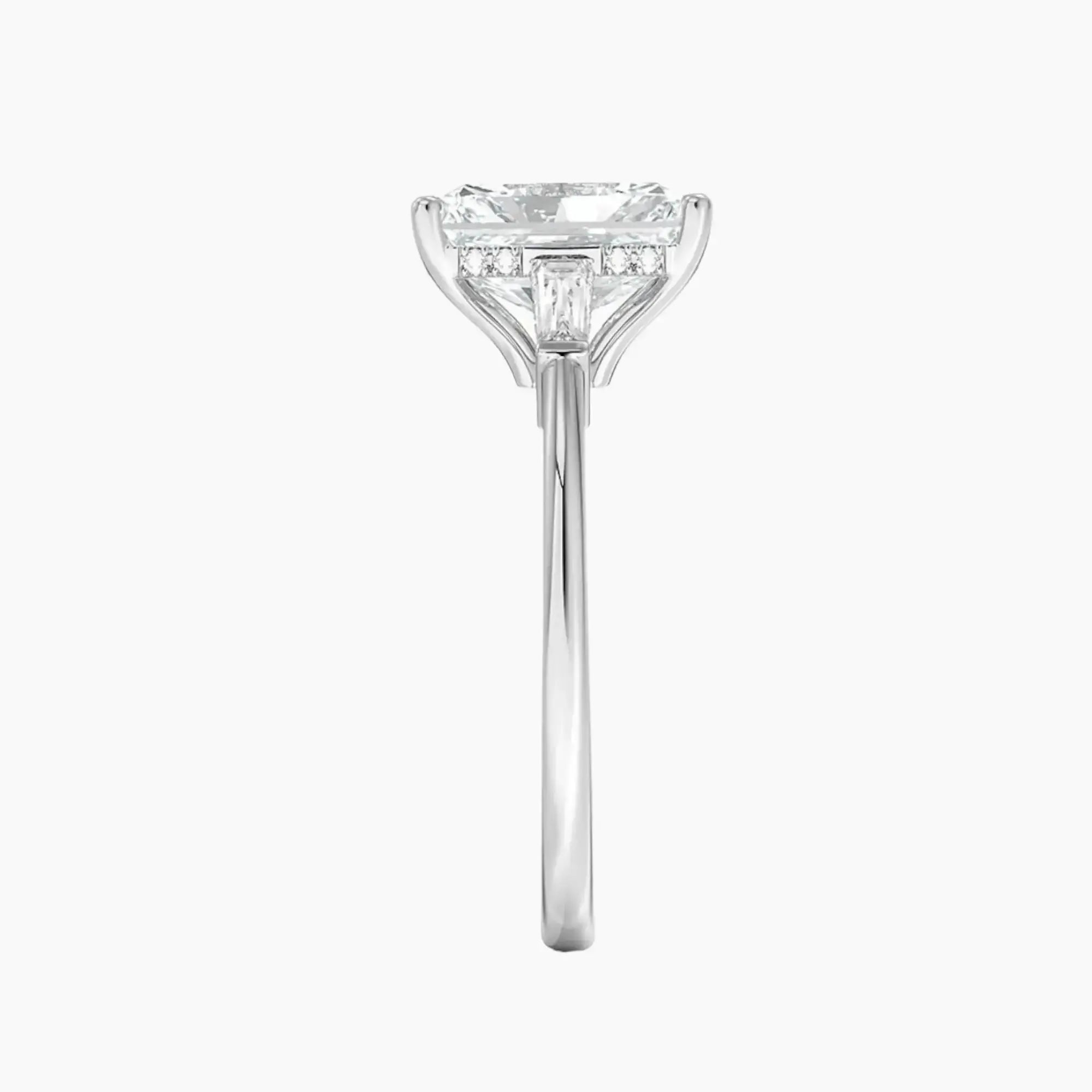 OBSER660 - Nyx Hidden Halo Three Stone Radiant engagement ring setting view 3
